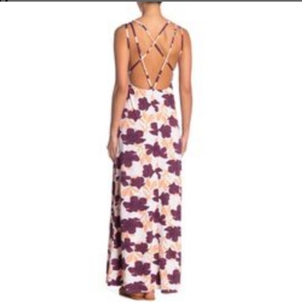 NWT MAAJI DESSERT COMMAND FLORAL STRAPPY BACK MAXI DRESS COVER M